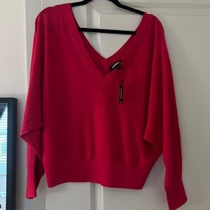 Pink dolman sleeve sweater